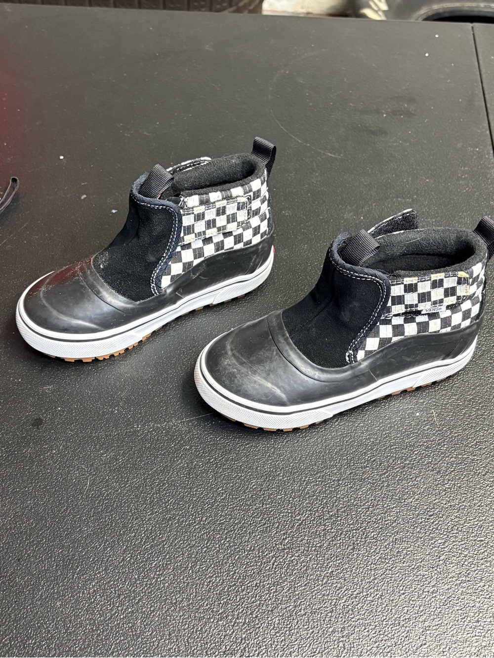 Vans Kids Black Checkerboard Winter Boots